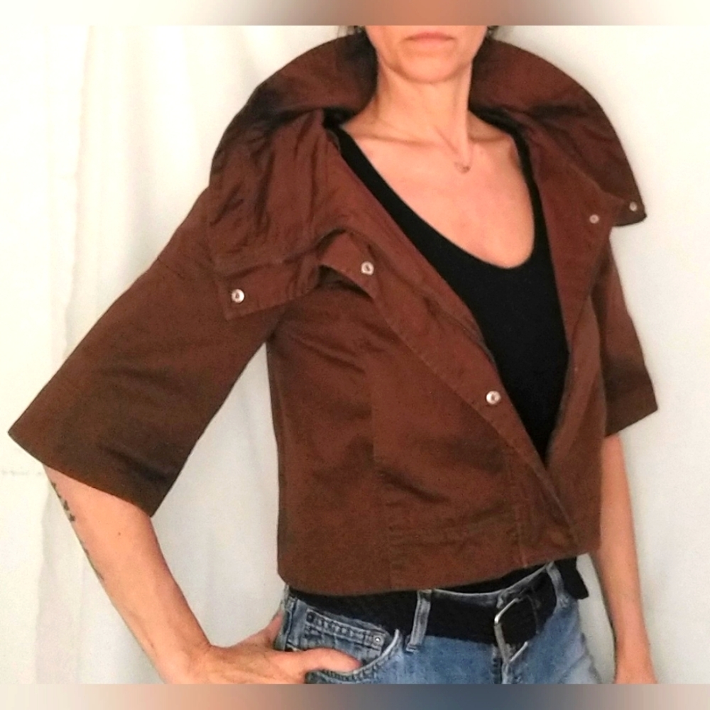 Vintage Carole Little Cowl Neck Crop Jacket S